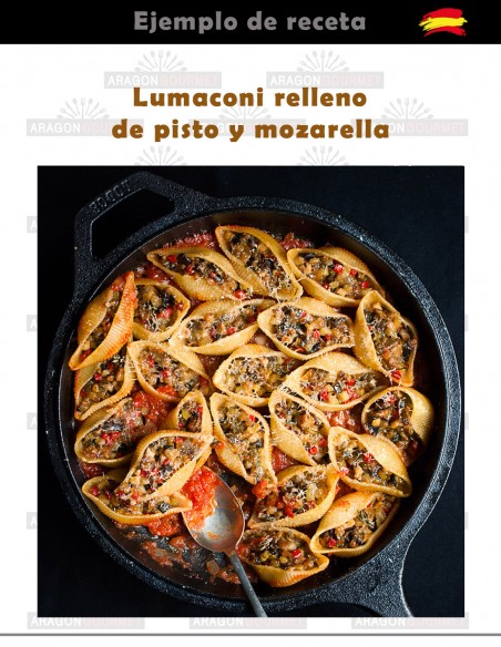 lumaconi stuffed with ratatouille and mozarella