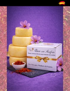Queso con azafrán en cajita gourmet