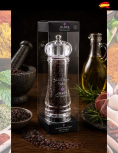 Himalayan black salt in a spice rack